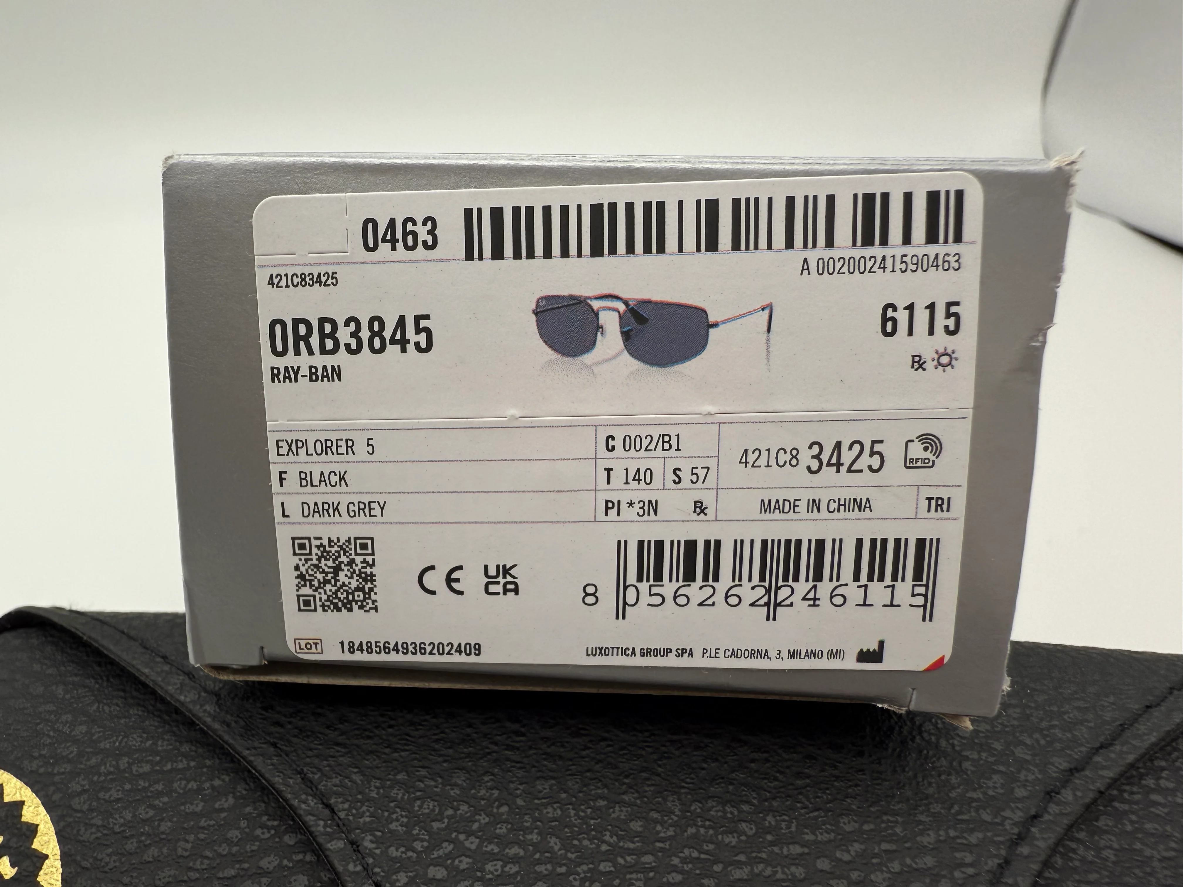 Ray-Ban Explorer 5 RB 3845 57mm Black / Dark Gray 002 / B1 NEW - Image 11