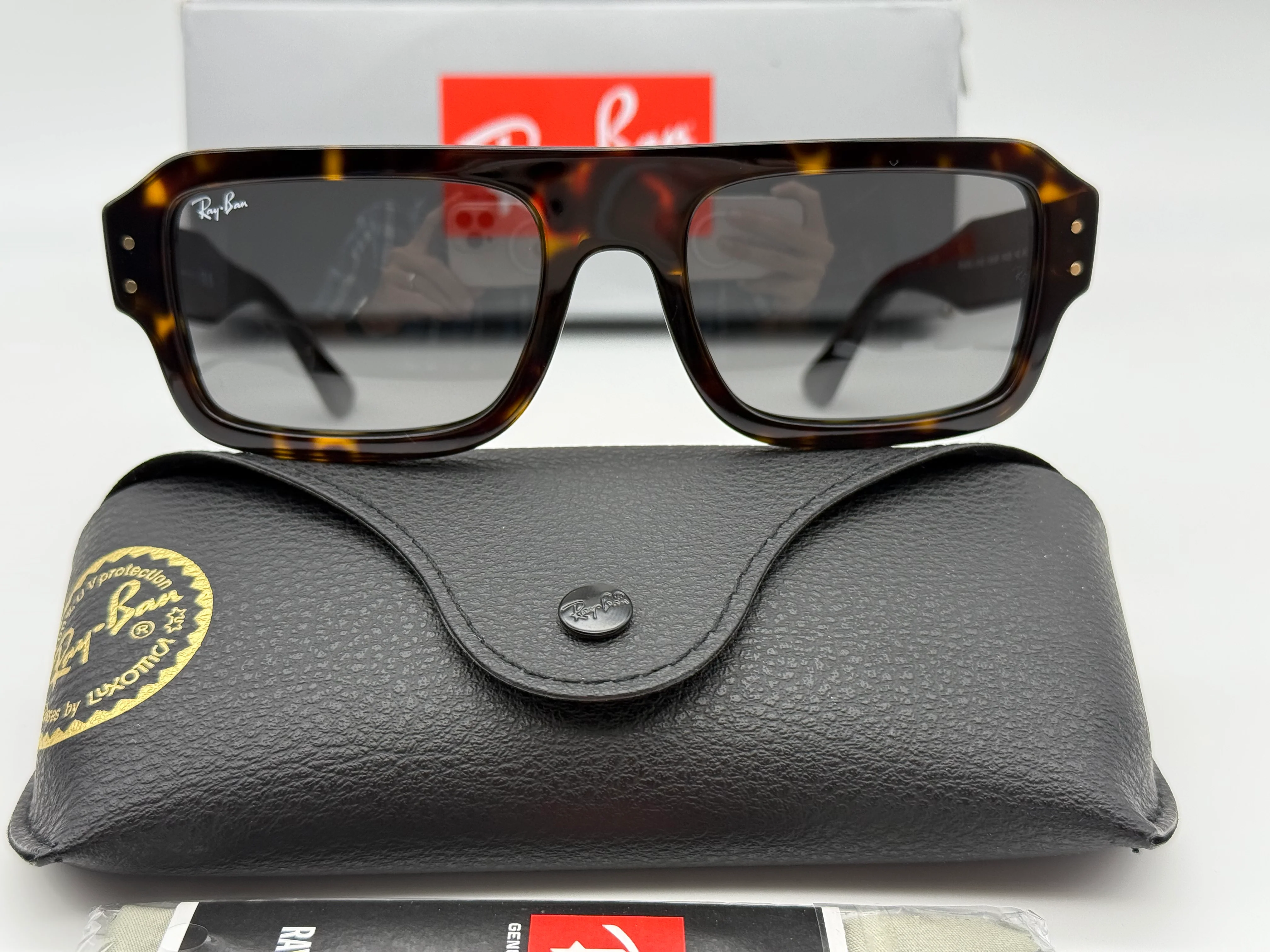 Ray-Ban Lukas 56mm RB 4454 1359 / B1 Havana / Dark Gray Glass Lenses Italy NEW - Image 2