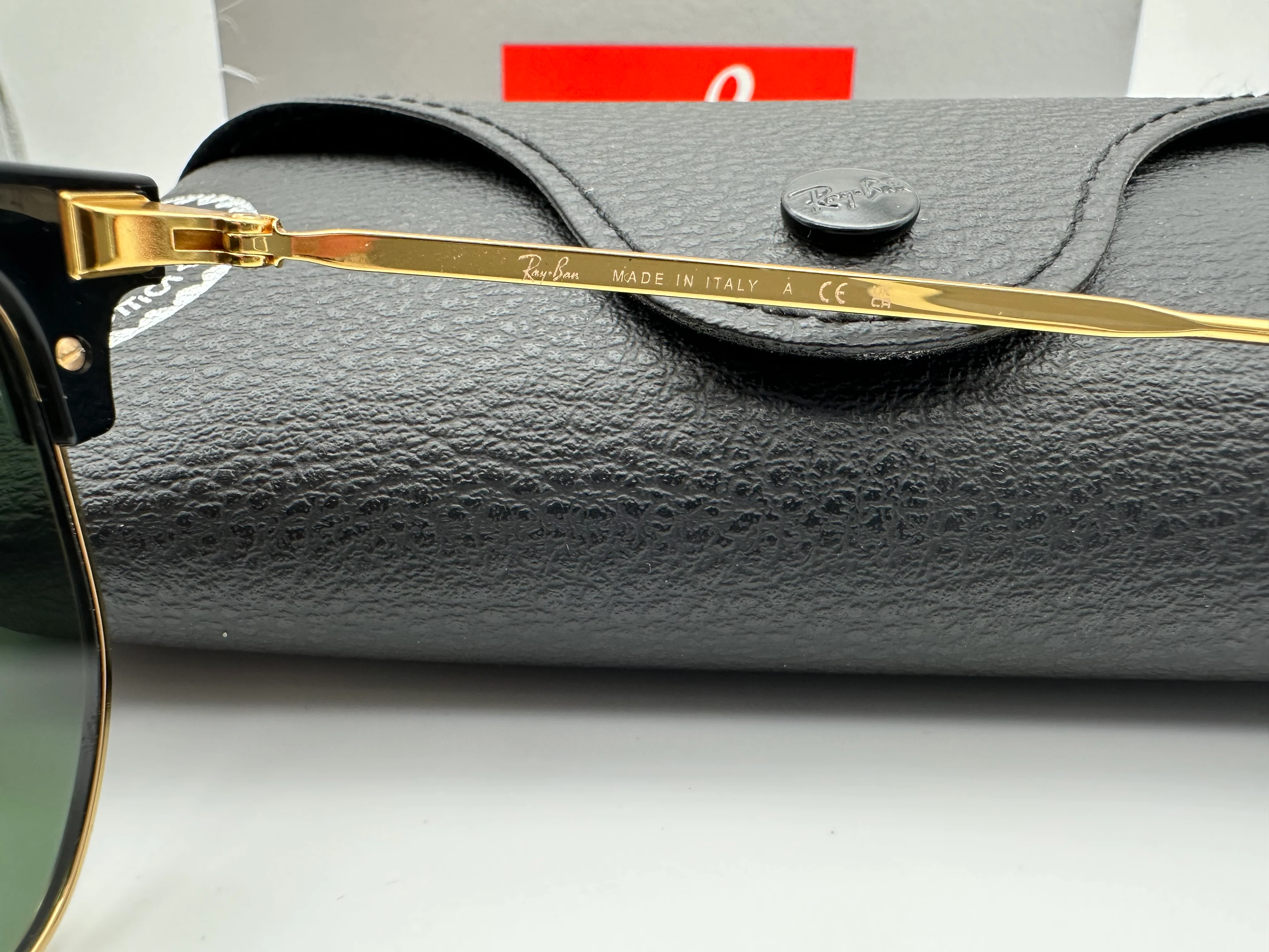 Ray Ban New Clubmaster RB 4416 601/31 51mm Black On Gold Green Classic Glass Lenses - Image 6