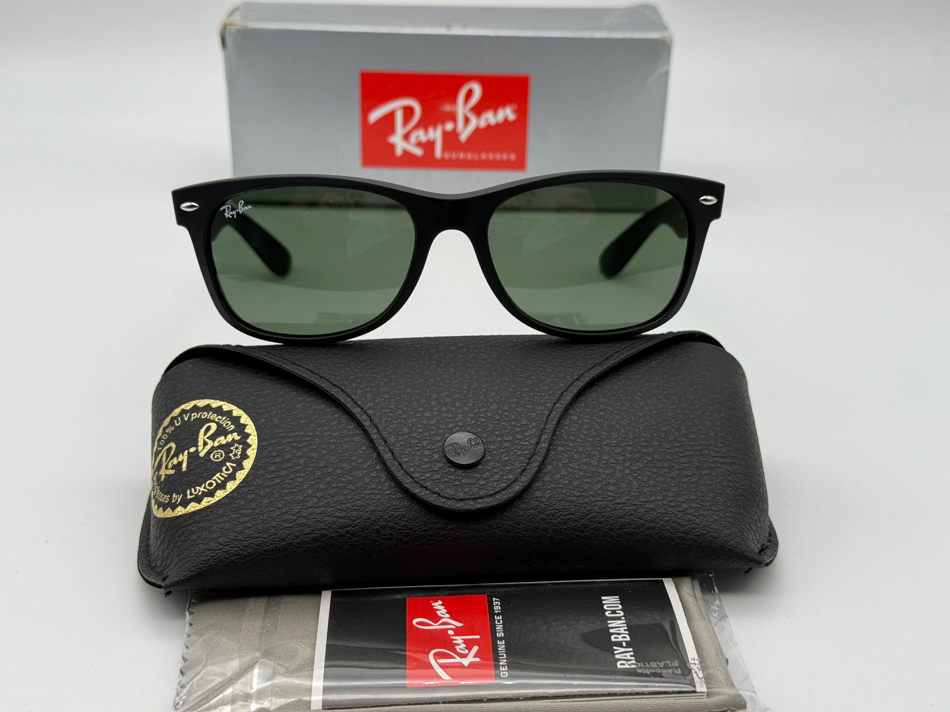 Ray-Ban New Wayfarer 55mm Matte Black / G 15 Lens RB 2132 622 Italy NEW - Image 4
