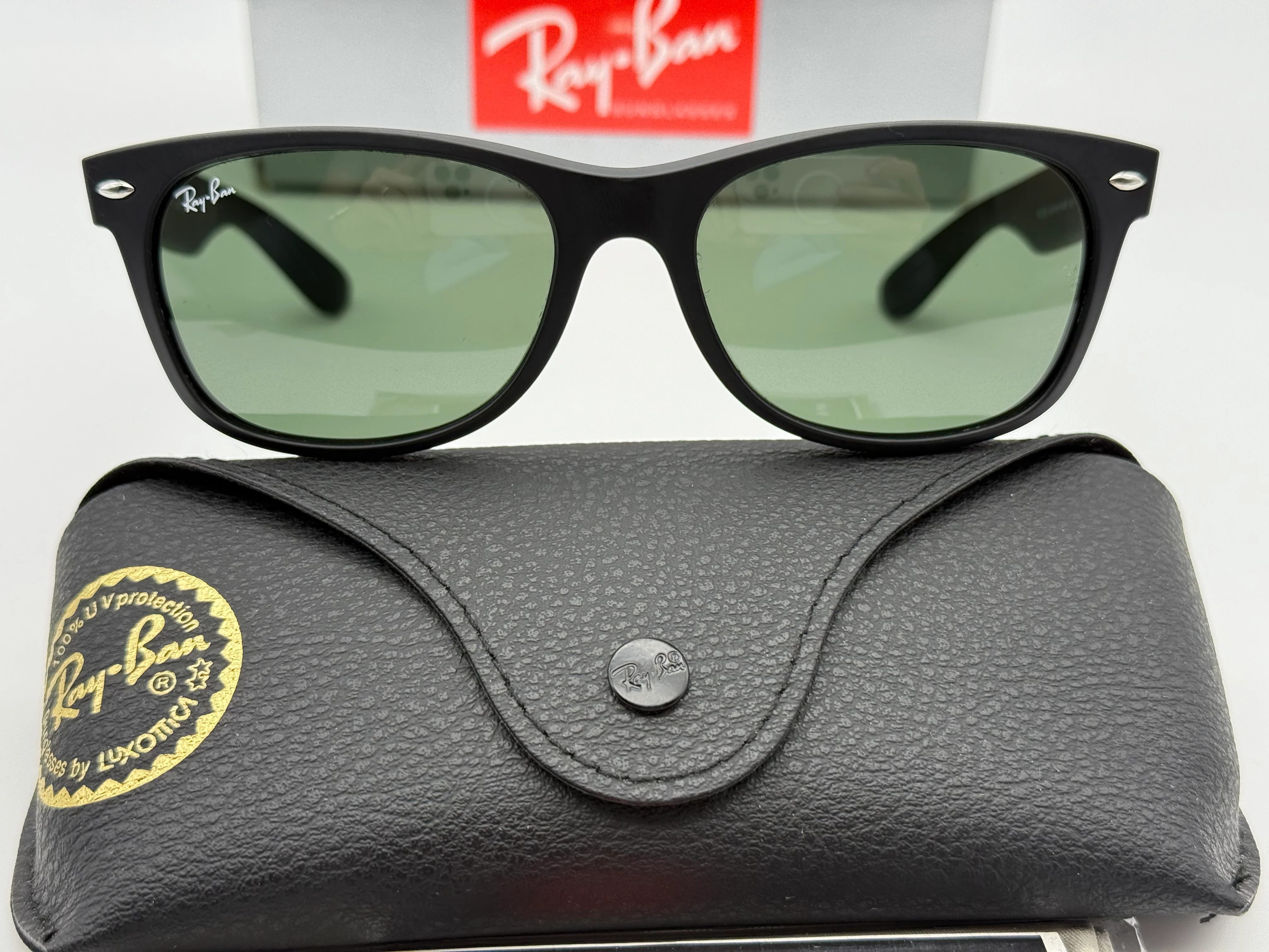 Ray-Ban New Wayfarer 55mm Matte Black / G 15 Lens RB 2132 622 Italy NEW - Image 5