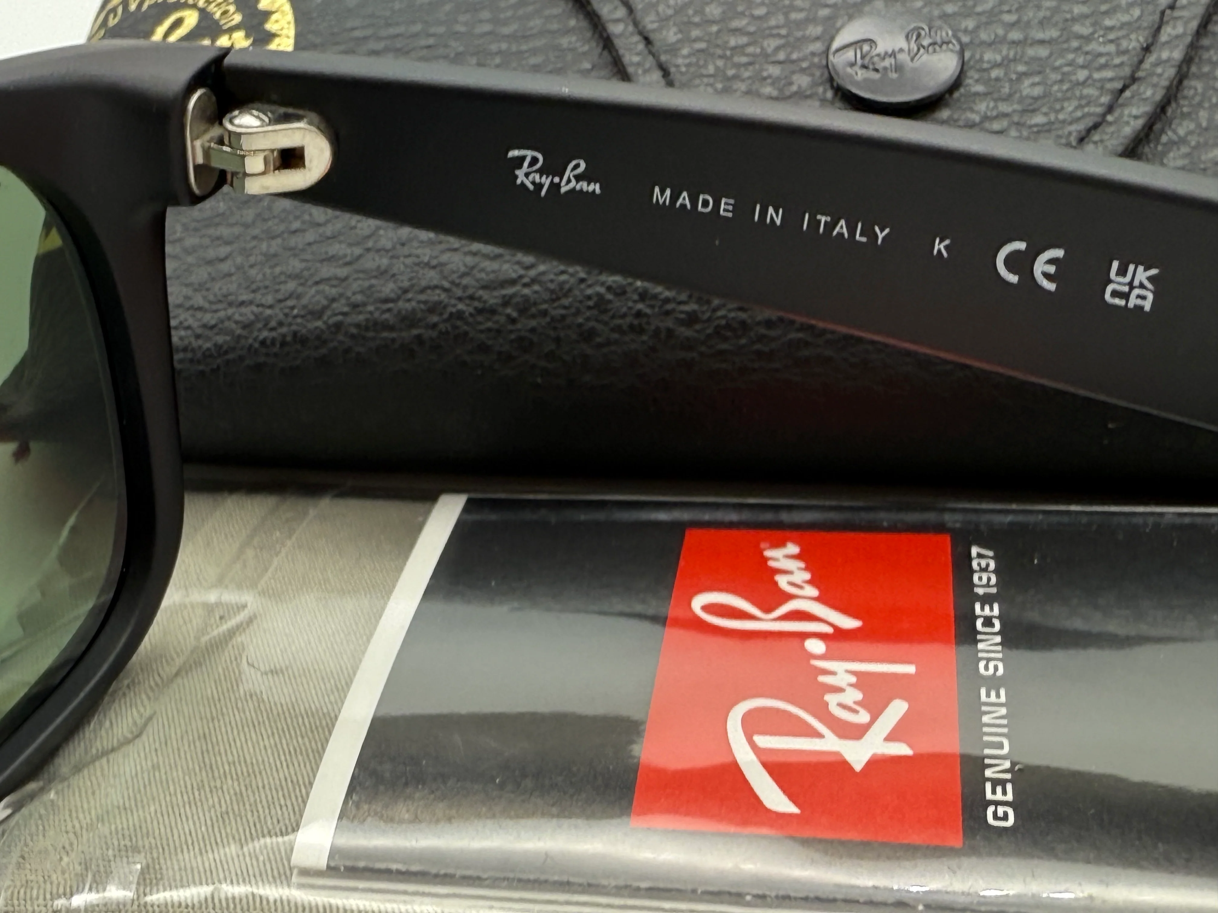 Ray-Ban New Wayfarer 55mm Matte Black / G 15 Lens RB 2132 622 Italy NEW - Image 8