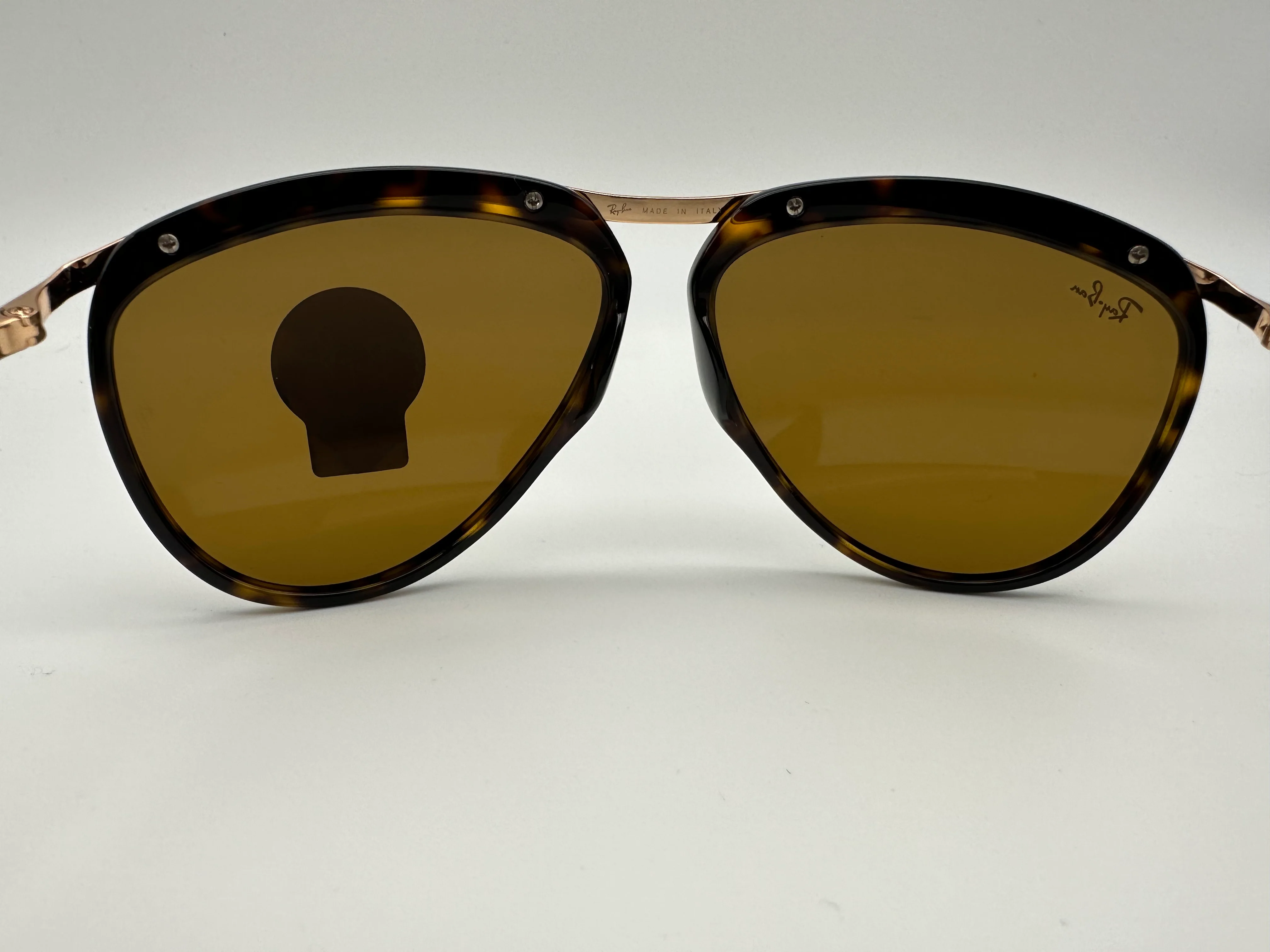 Ray Ban Olympian Aviator 59mm RB 2219 1309/33 Tortoise Brown B15 Glass Italy NEW - Image 6