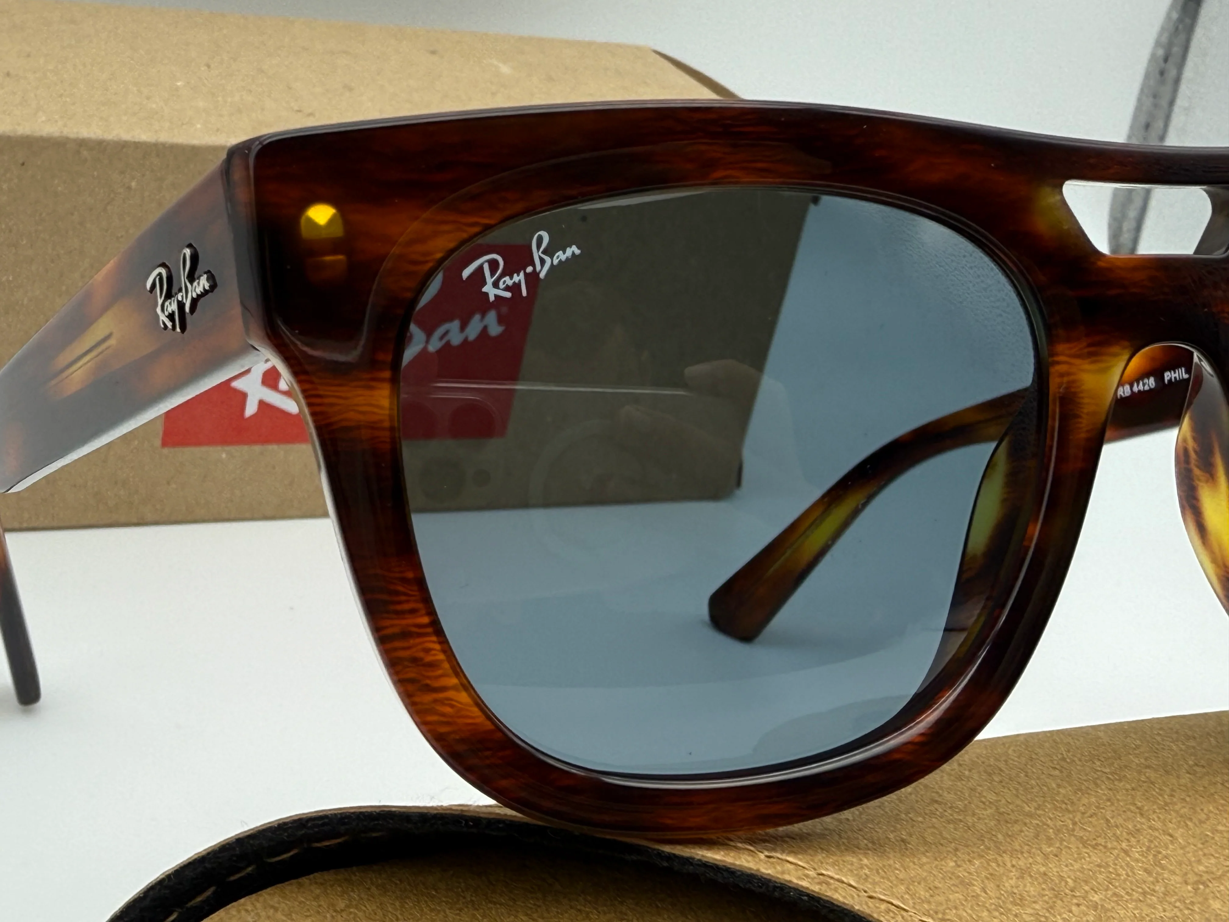 Ray-Ban Phil 54mm Bio Based RB 4426 Stripped Havana Dark Blue 13880 NEW - Image 7