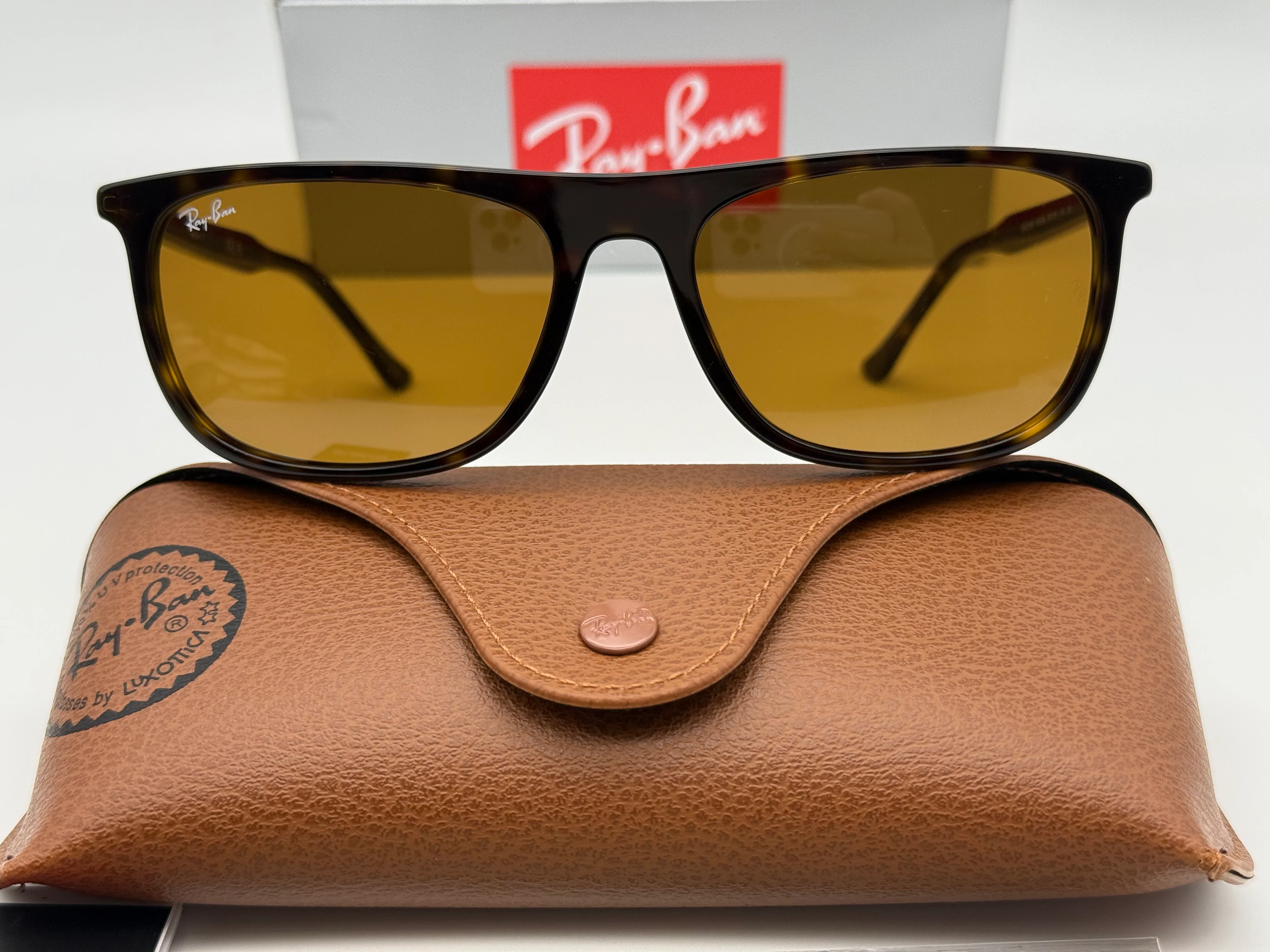 Ray-Ban RB 2216 F 58mm Havana / Brown B 15 Glass Lens 902 / 33 NEW - Image 4