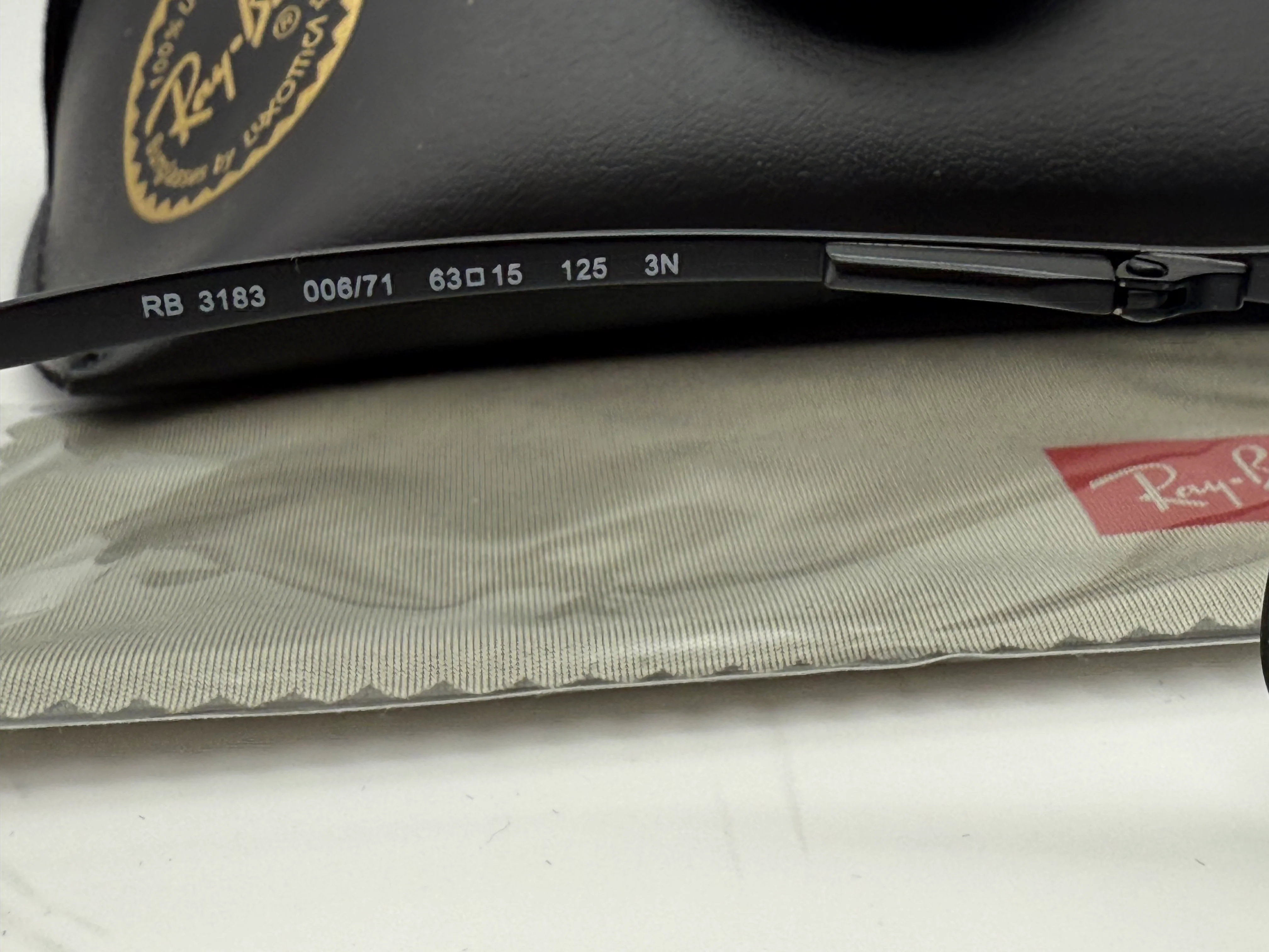Ray-Ban RB 3183 63mm Matte Black / Dark Green 006 / 71 NEW - Image 3