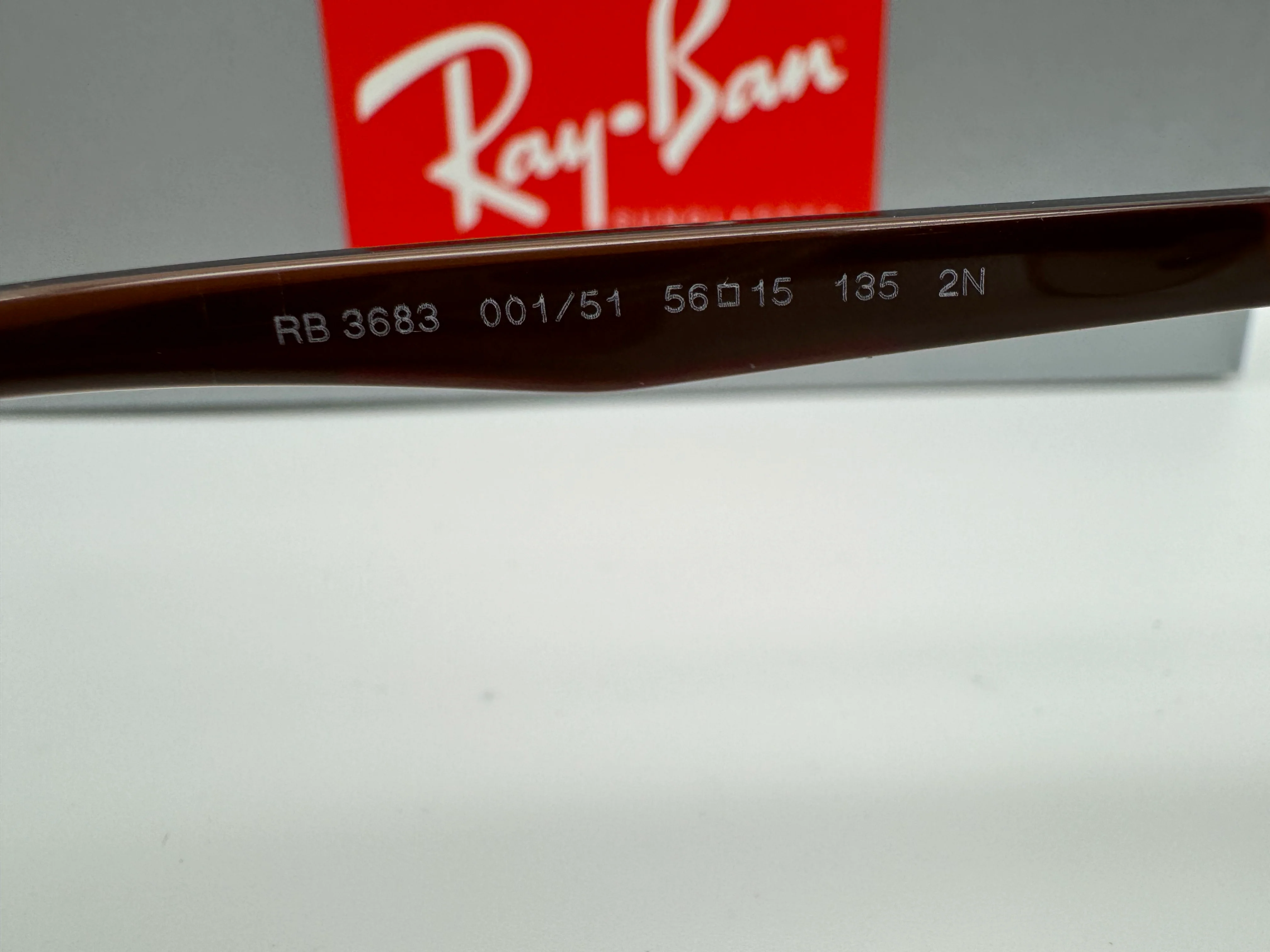 Ray-Ban RB 3683 56mm Gold / Clear Gradient Brown 001 /51 Italy NEW Small Factory defect - Image 7