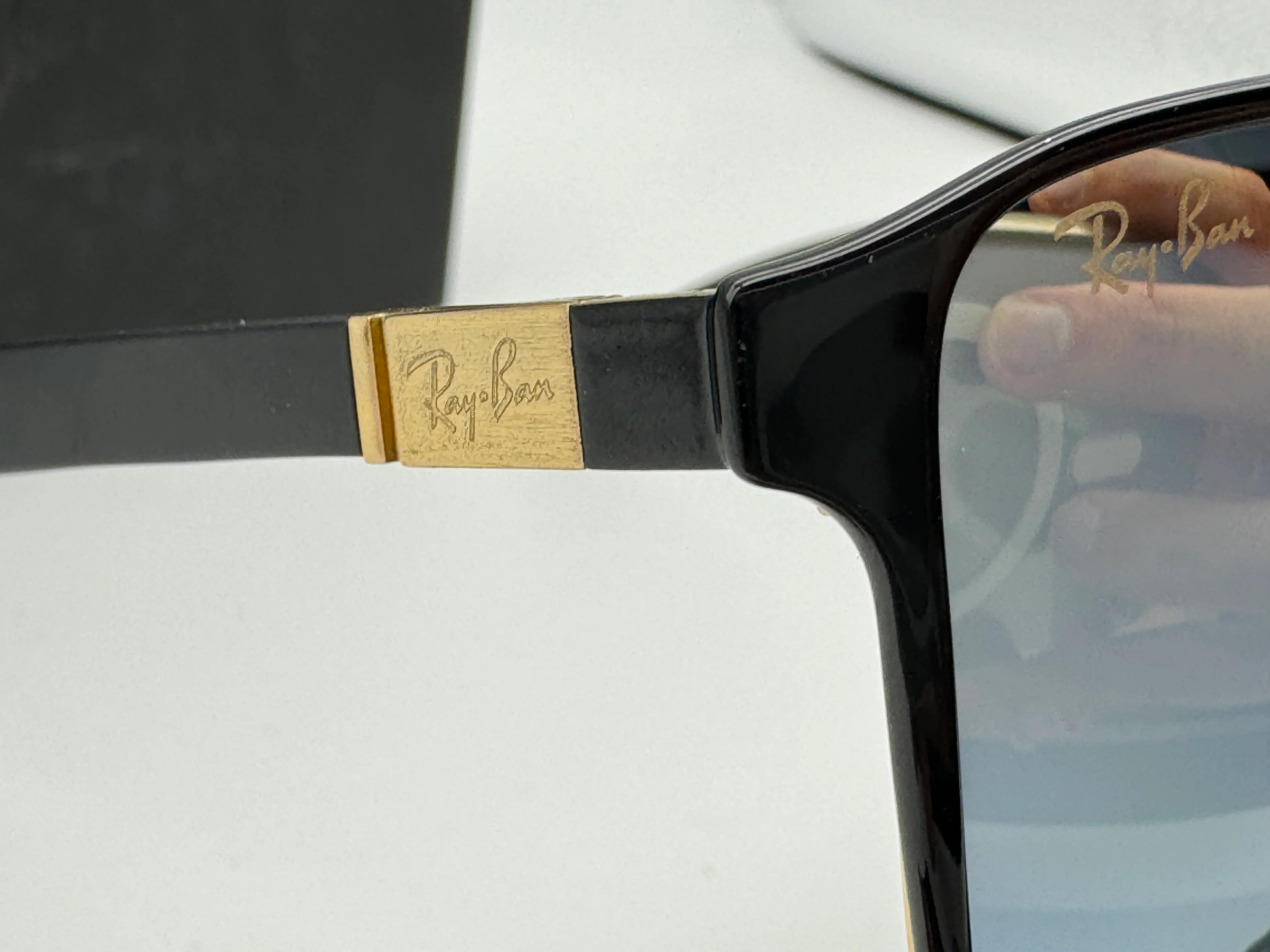 Ray-Ban RB 3721 Chromance 59mm Polished Black On Gold / Blue Gold Mirror 187 / J0 NEW - Image 11