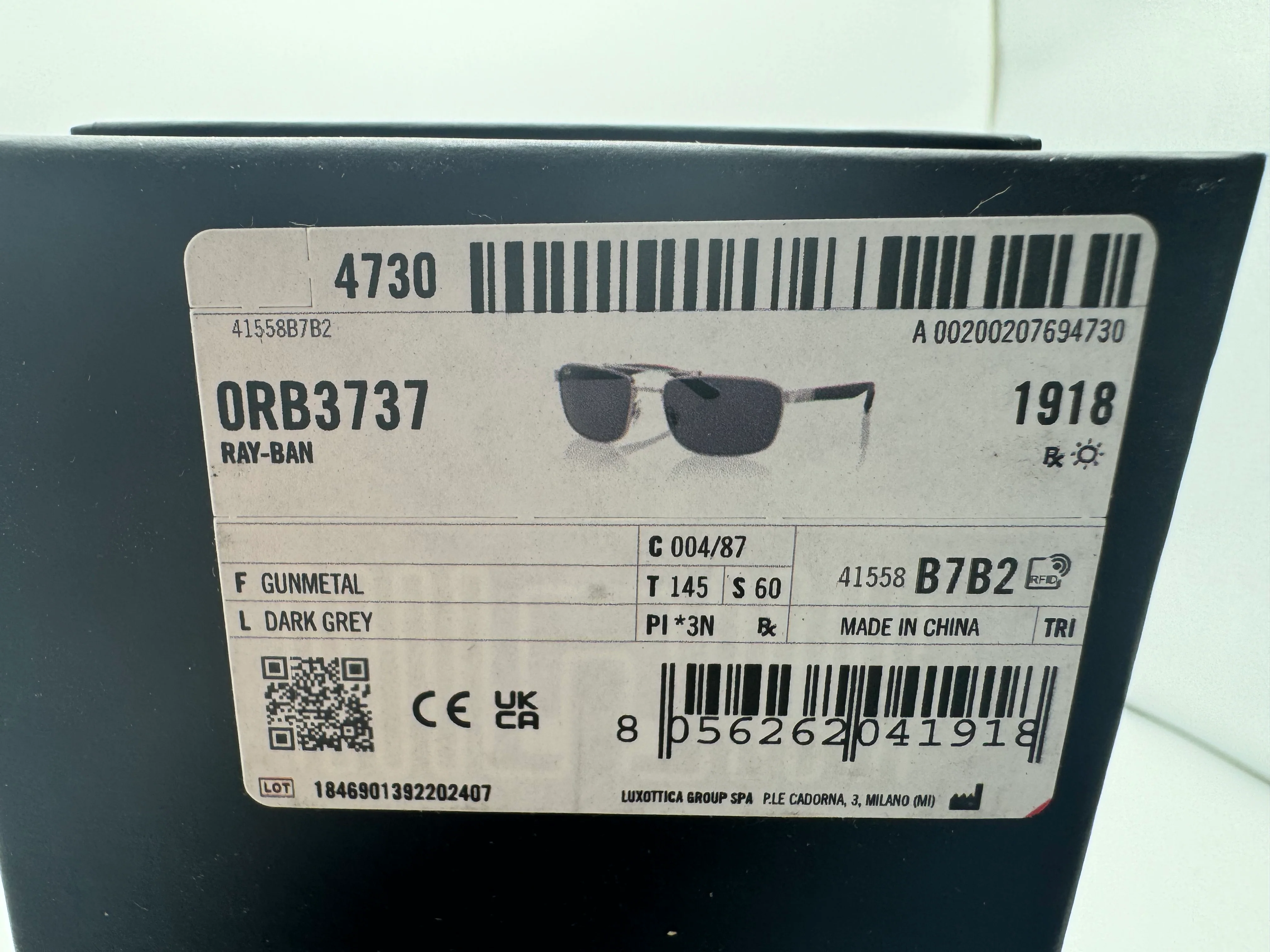 Ray-Ban RB 3737 60mm Gunmetal/ Dark Gray LITEFORCE 004 / 87 NEW - Image 5