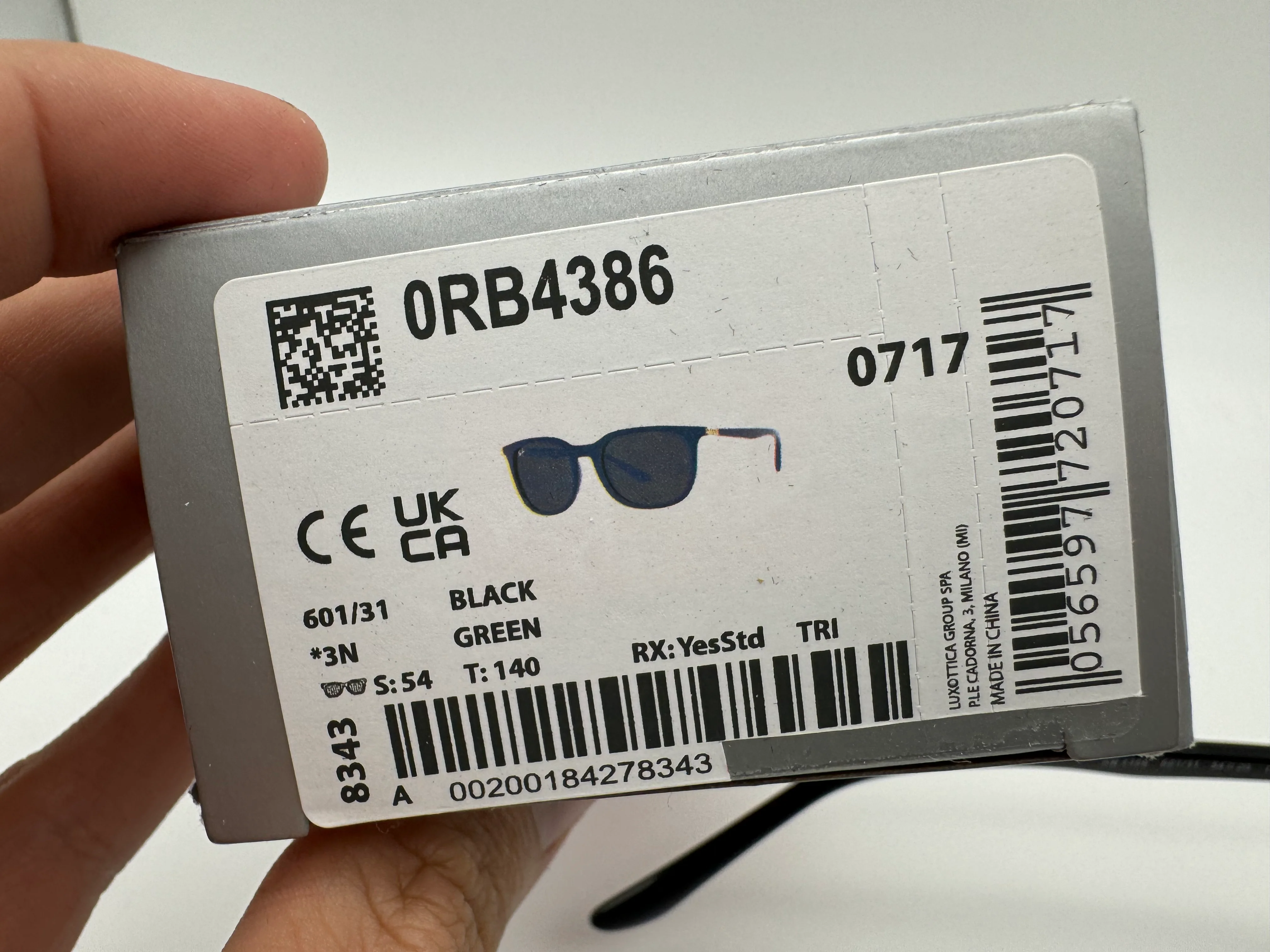 Ray Ban RB 4386 601/31 Black G-15 NEW - Image 6