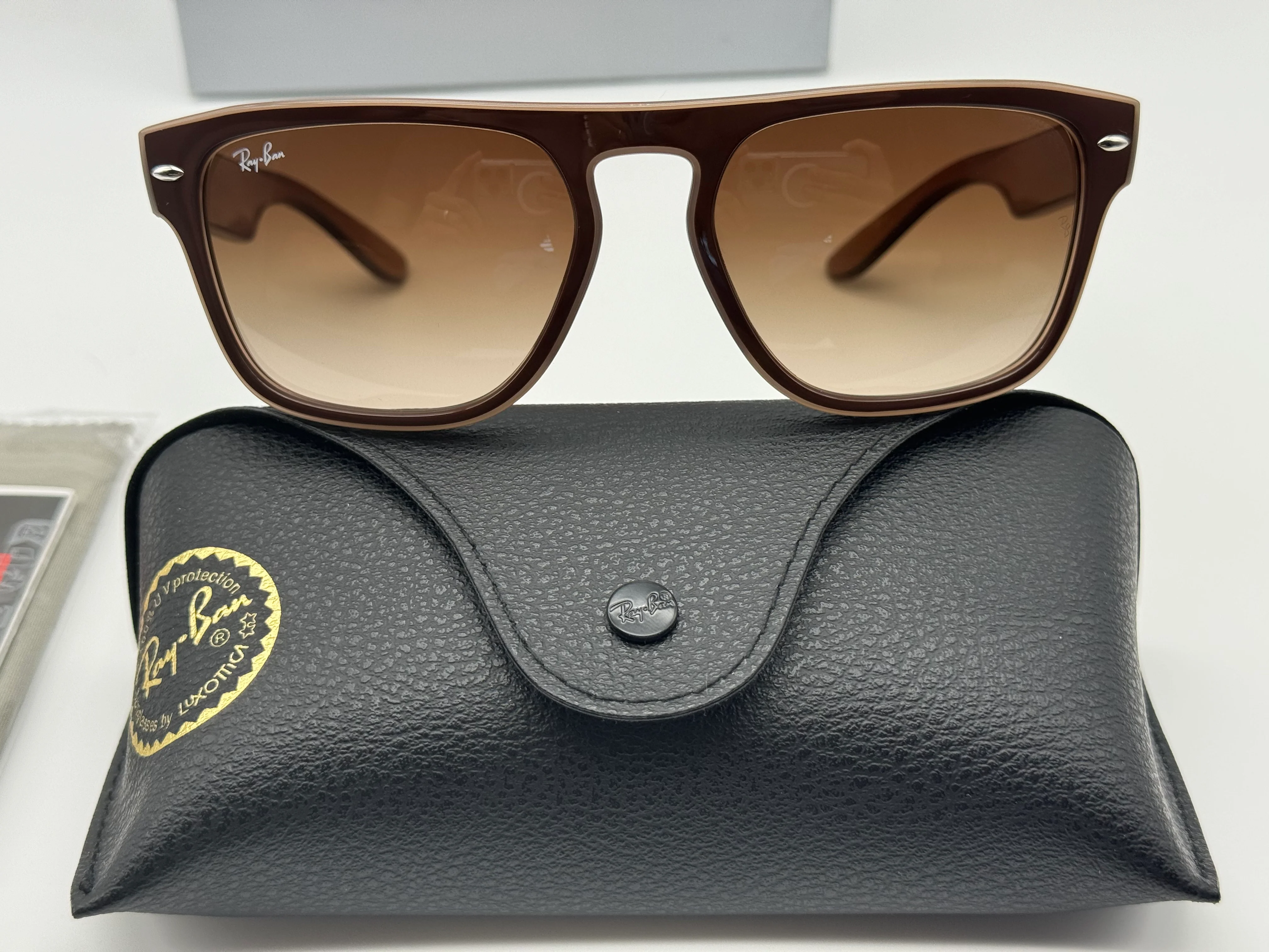 Ray Ban RB 4407 57mm Polished Green & Dark Grey & Transparent Brown / Brown 6732T5 NEW - Image 3