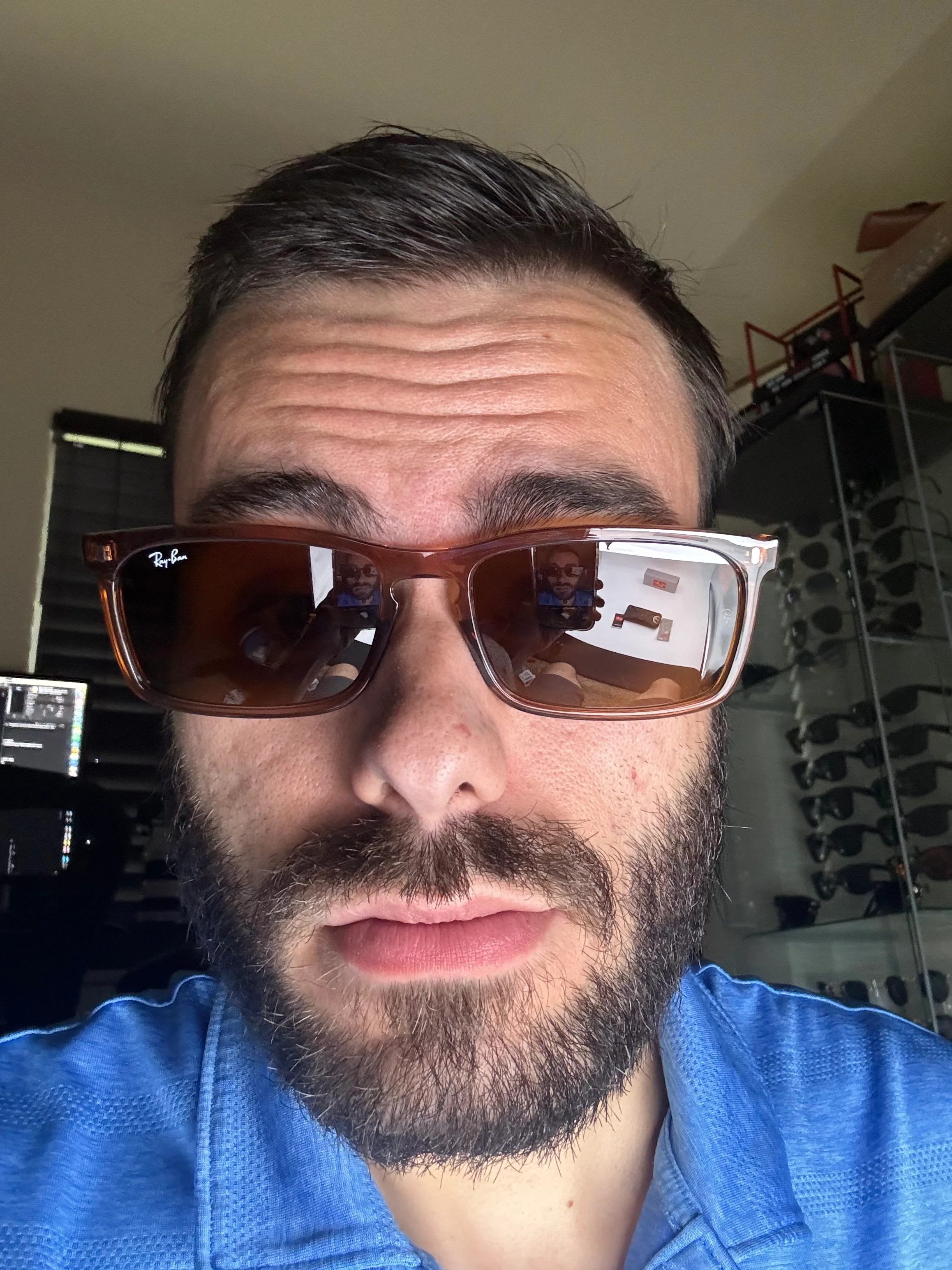 Ray-Ban RB 4435 59mm 6764 / 33 Polished Transparent Brown / Brown NEW - Image 7