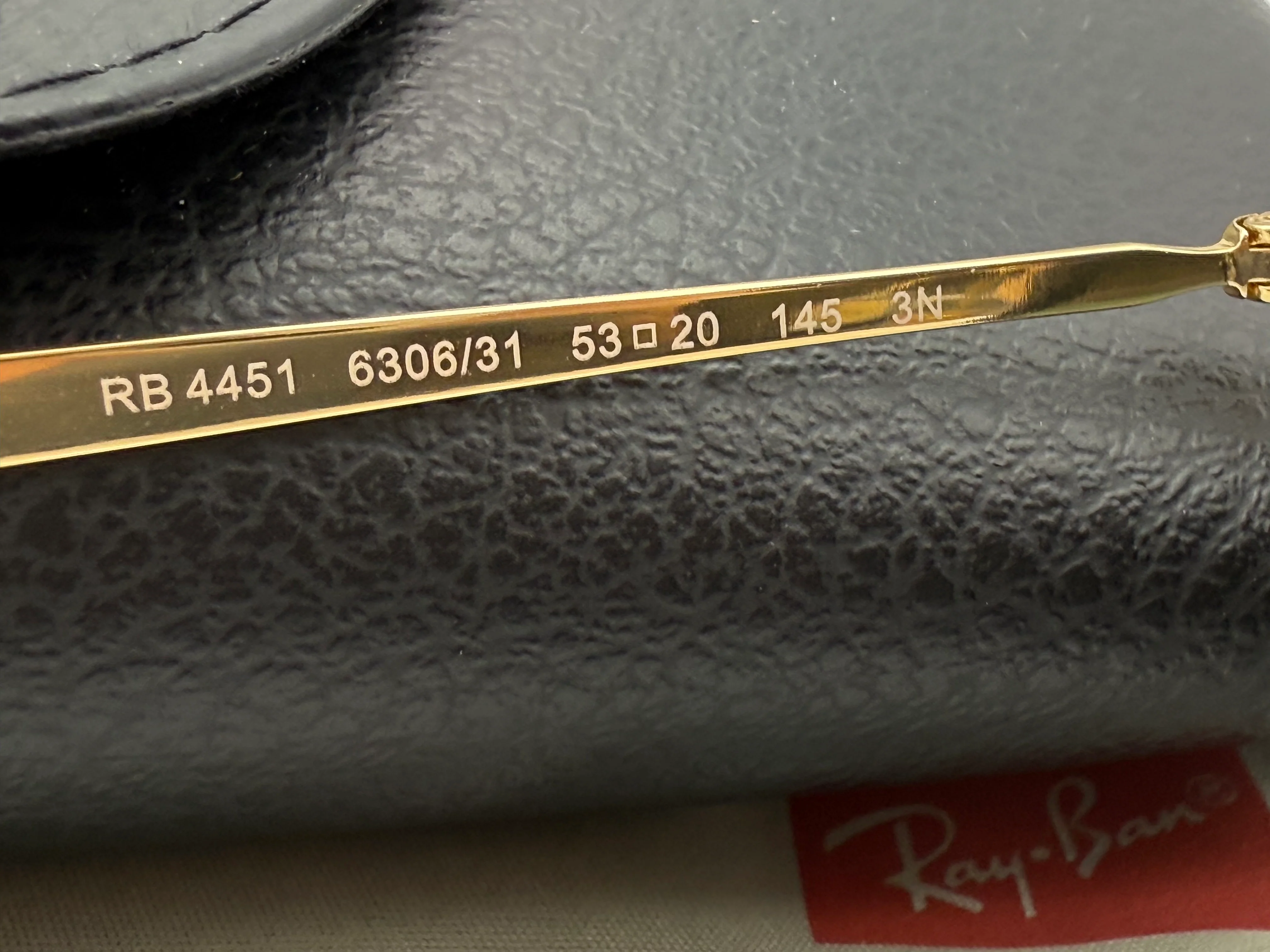 Ray-Ban RB 4451 53mm Black Gold / G 15 Glass Lens 630631 NEW - Image 10