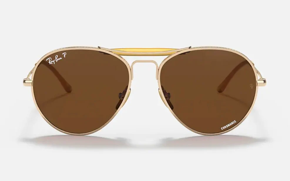 Ray-Ban RB 8063 Titanium 55mm Gold / Dark Brown Classic Chromance Polarized 9205AN Japan NEW - Image 2