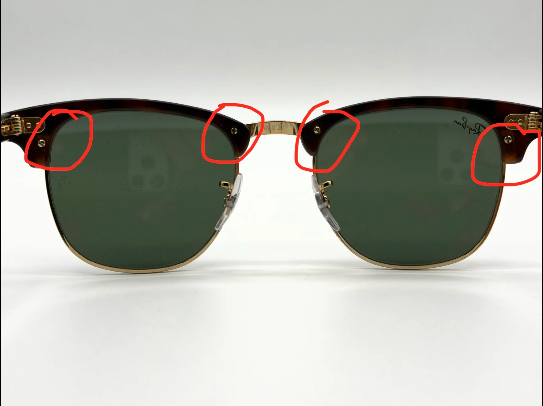 Ray-Ban RB3016 Clubmaster Classic Golden Replacement Back Side Browbar Screws OEM - Image 4