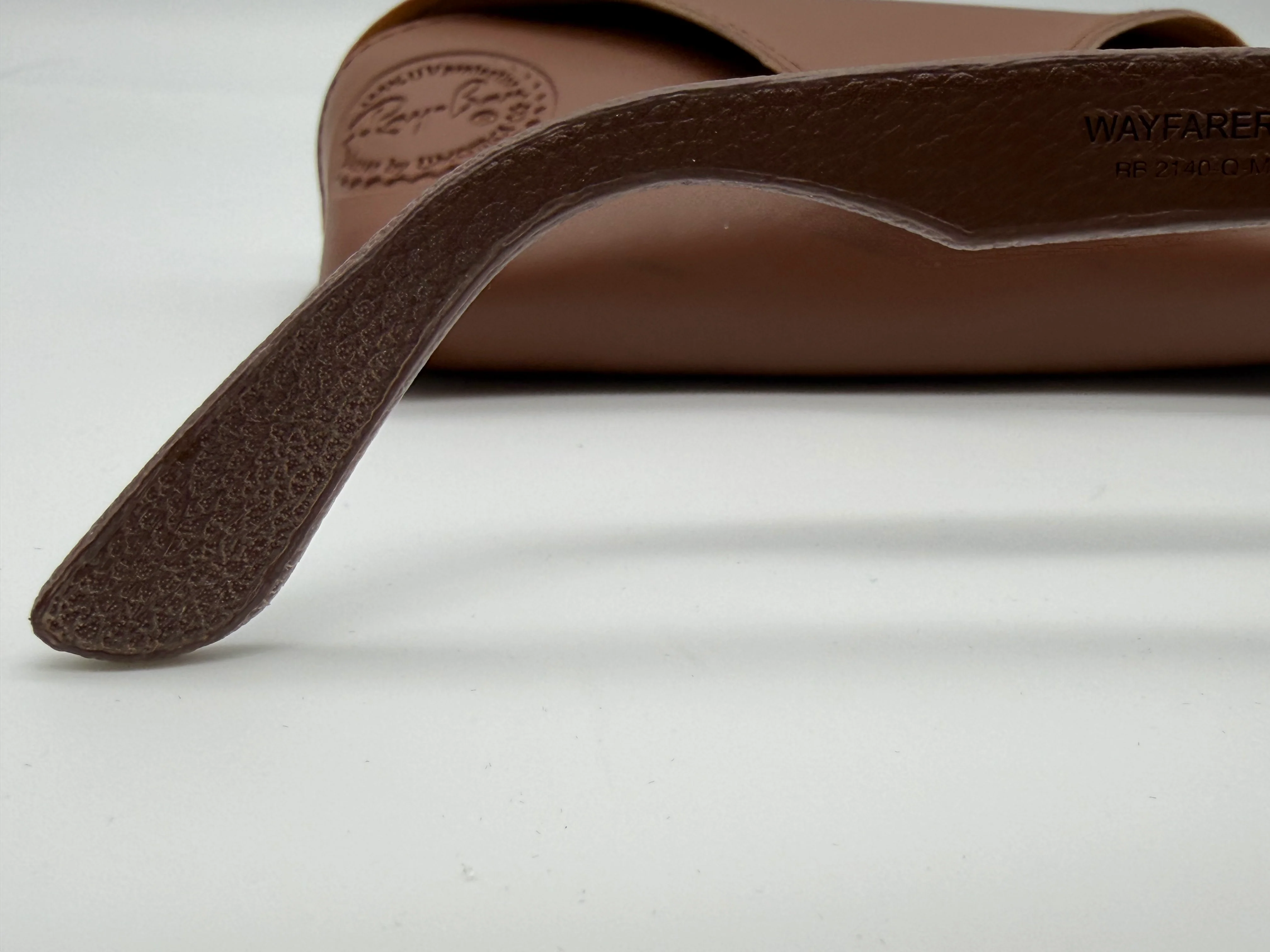 Ray-Ban Wayfarer Leather 50mm Matte Bronze-Copper / Brown Gradient RB 2140 - QM 1169 / 85 Italy Missing Box - Image 10