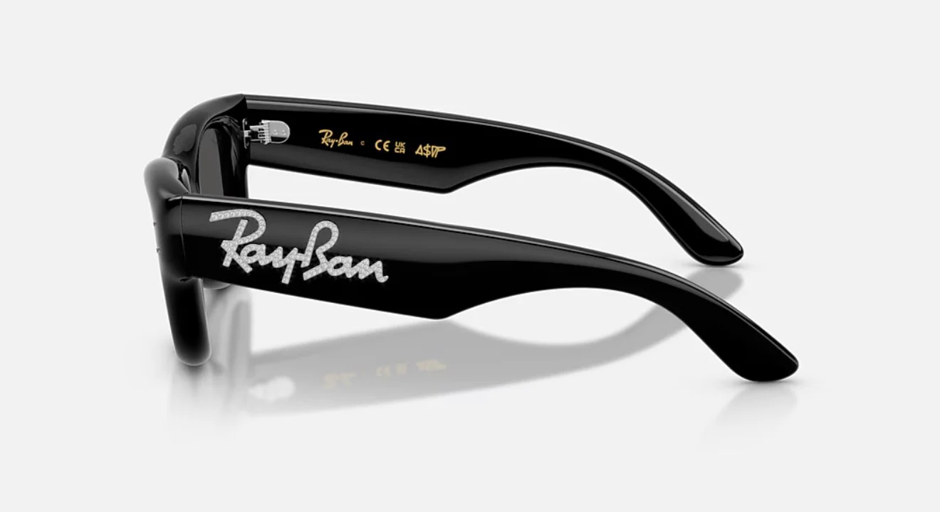 Ray-Ban Wayfarer Puffer Crystal Edition 47mm Black w Strass / Dark Gray RB 4940B 68487 NEW - Image 2