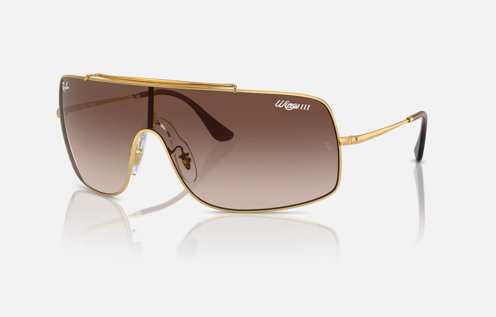 Ray-Ban Wings III RB 3897 Tan Gradient / Gold 001 / 13 NEW - Image 2