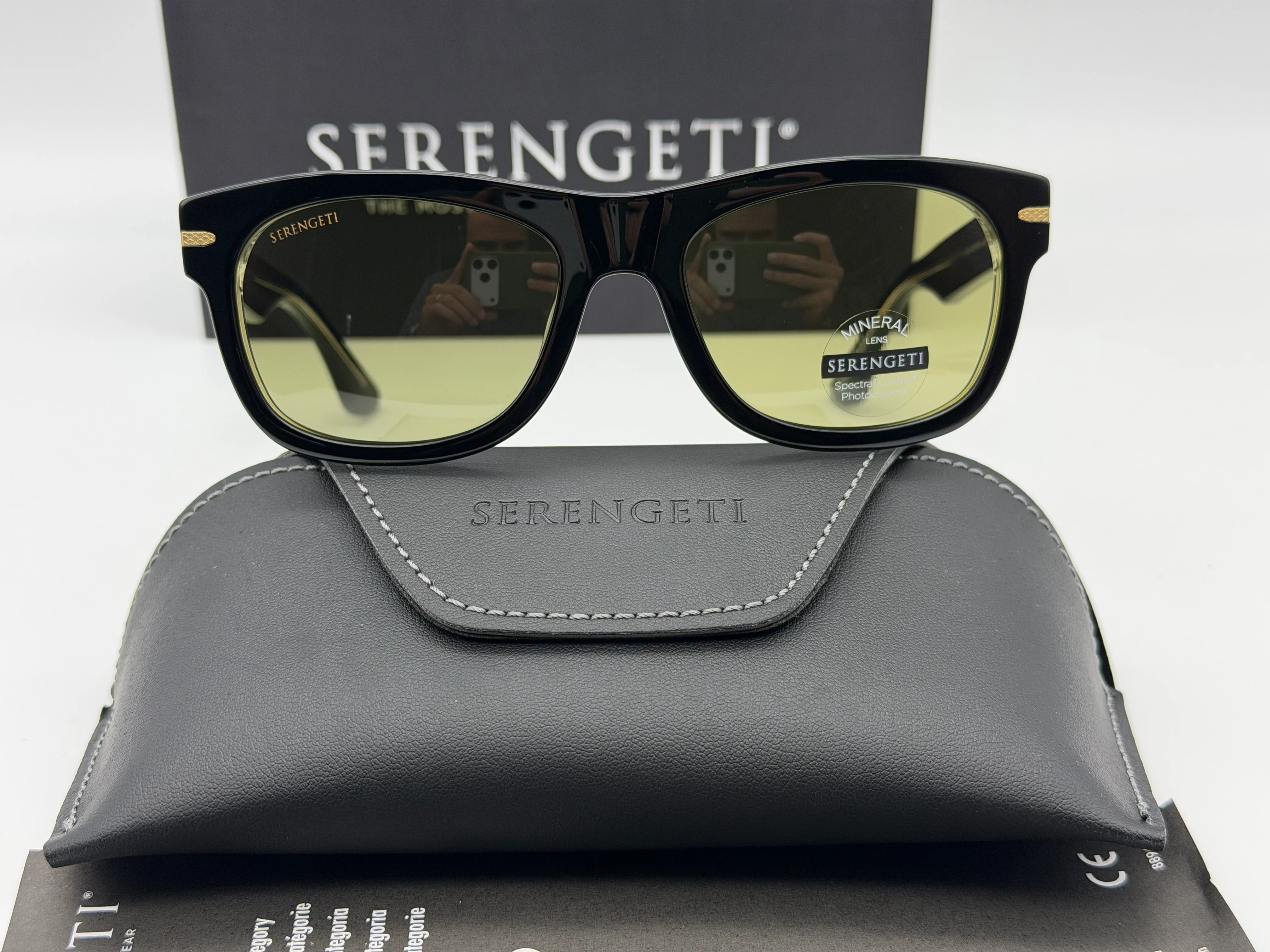 Serengeti FOYT 53mm Shiny Black Gold Transparent 555nm Photochromic SS549005 Italy NEW - Image 3