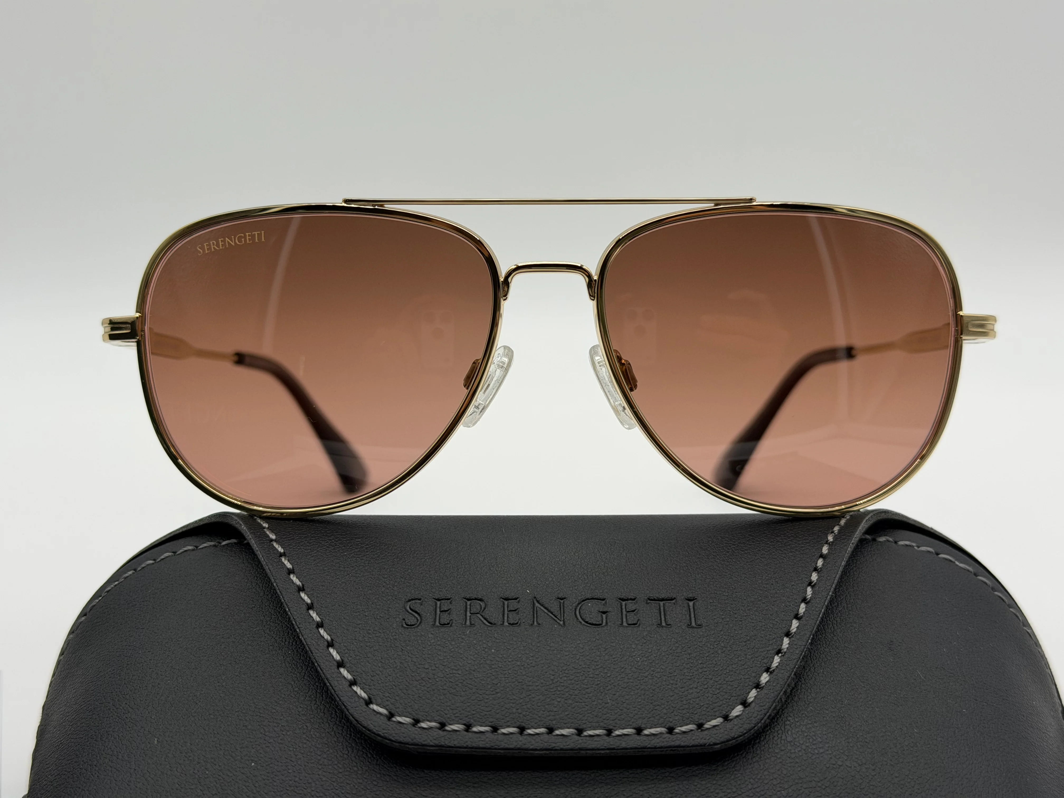 Serengeti Trailblazer 58mm Gold / Drivers Gradient Polarized Mineral Glass Itlay NEW - Image 2