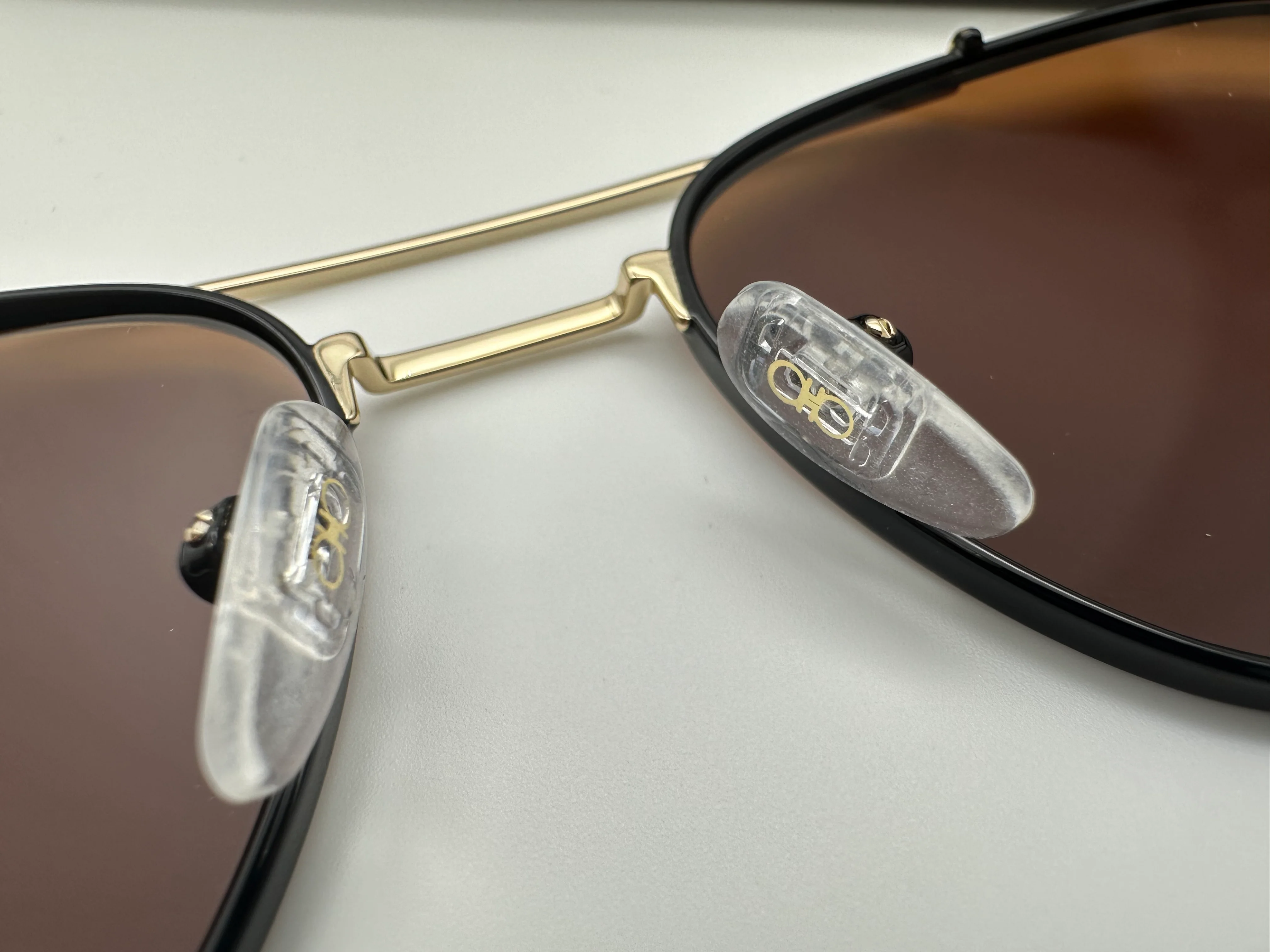 SALVATORE FERRAGAMO 54mm Navigator Brown Gold Black Sunglasses SF200S - Image 12