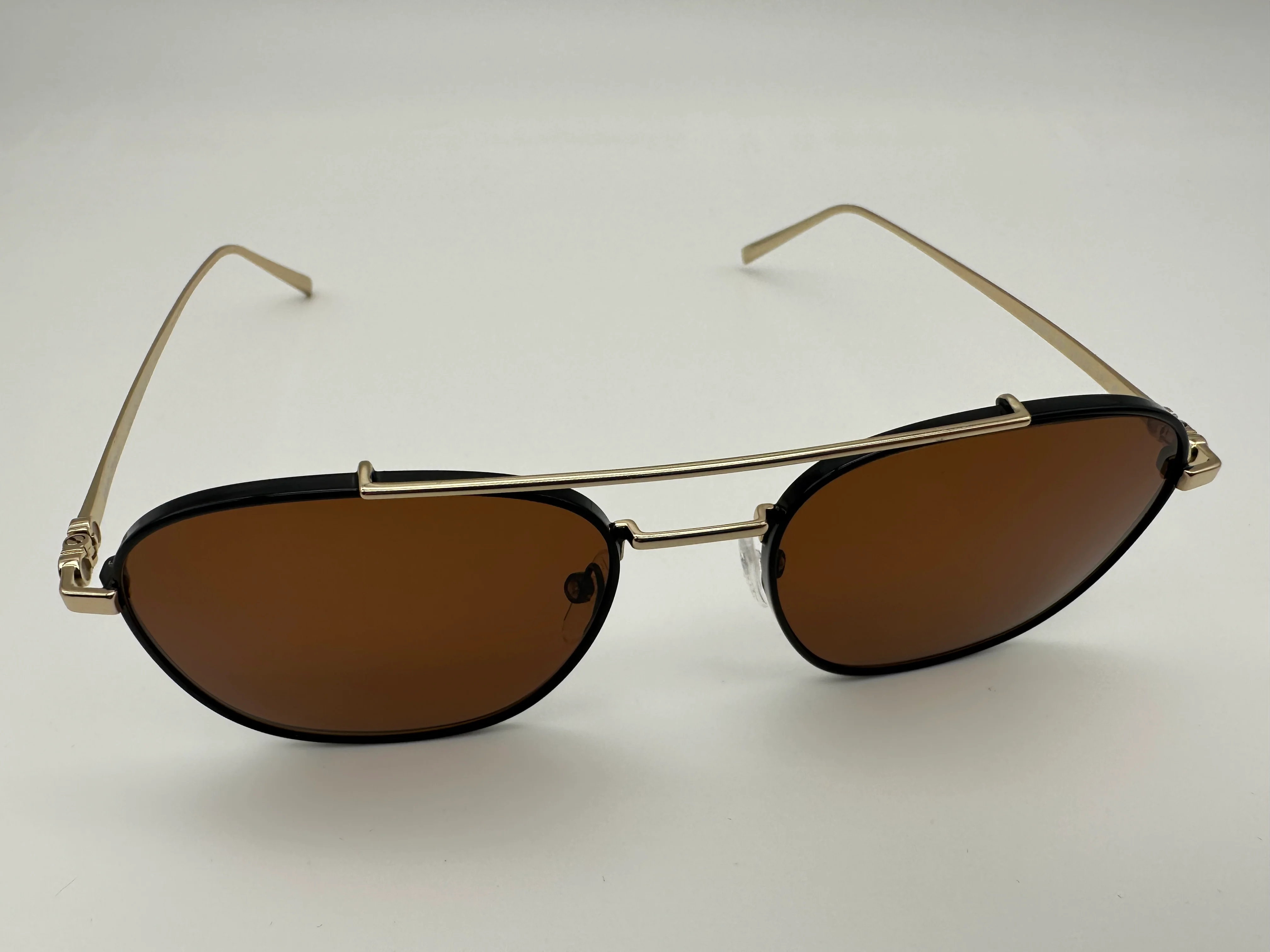 SALVATORE FERRAGAMO 54mm Navigator Brown Gold Black Sunglasses SF200S - Image 7