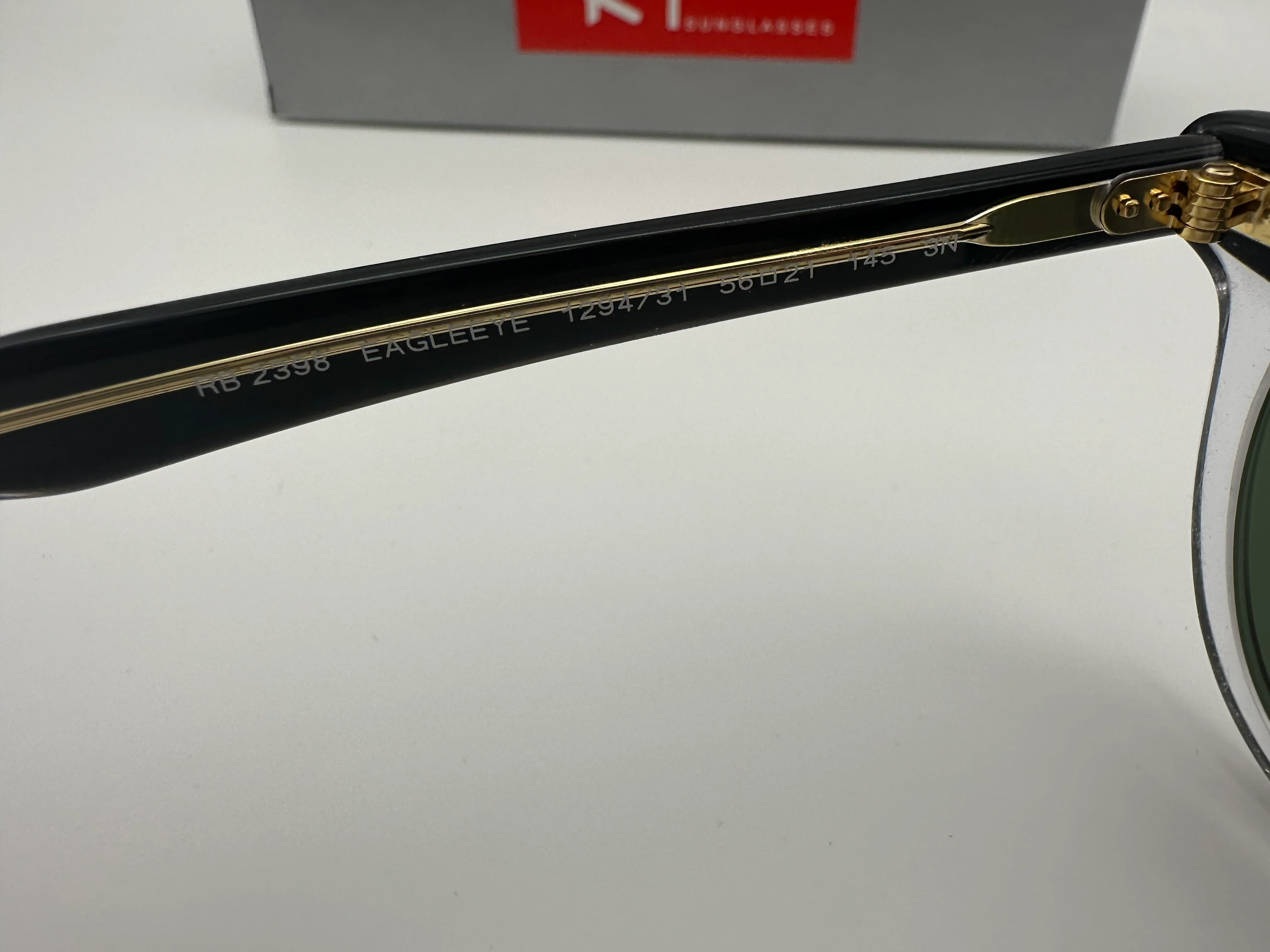 Ray Ban Eagle Eye RB 2398 Black on Transparent Green 56mm Italy - Image 4