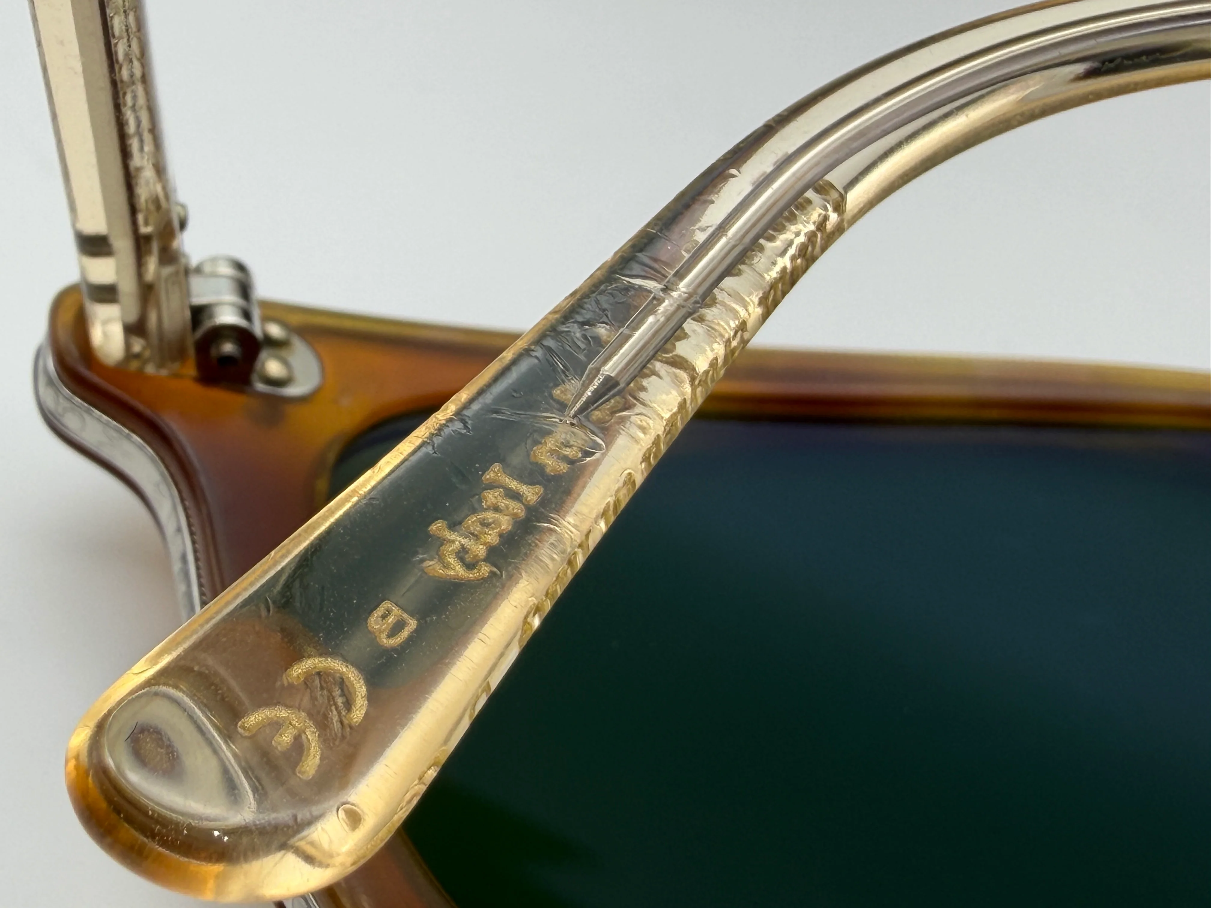 Oliver Peoples  Kettner 52mm Light Brown Buff / Green Glass Lens OV 5339S 157252 Italy Preowned - Image 8