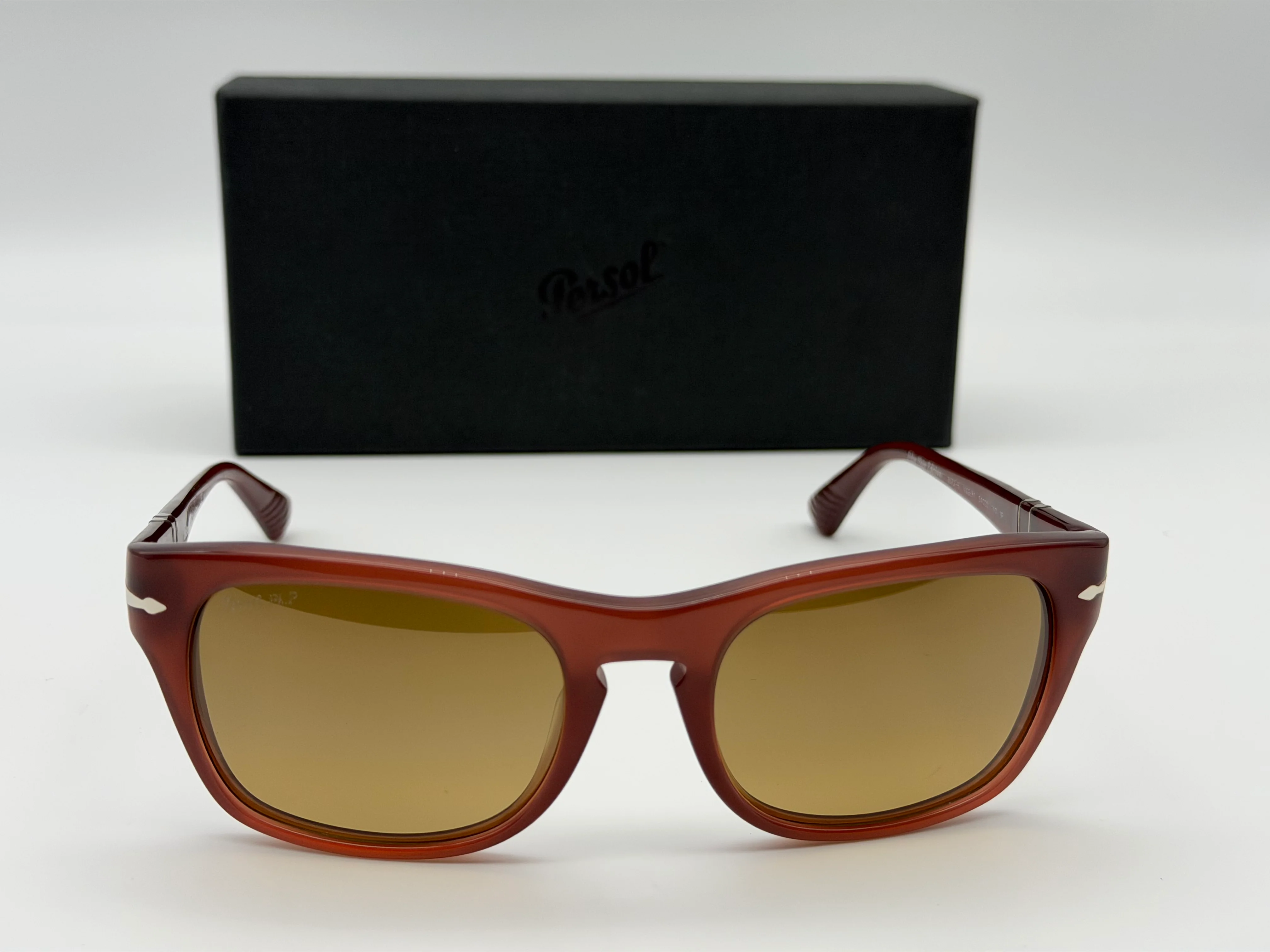 Persol Film Noir Edition Detective PO 3027 s 1002 / B1 Matte Opal Red / Photochromic Polarized Brown Preowned - Image 3
