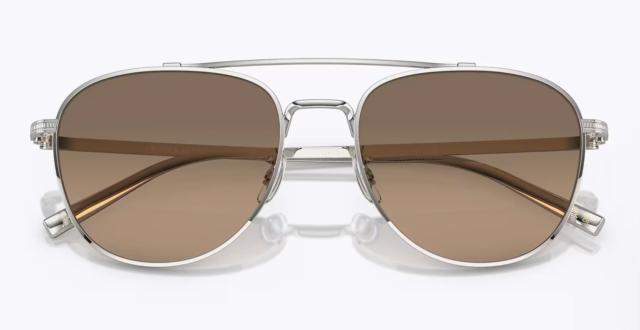 Oliver Peoples Rivetti 55mm OV 1335 5036GB Silver / Sandstone Gradient Polarized Titanium Japan NEW missing box - Image 4