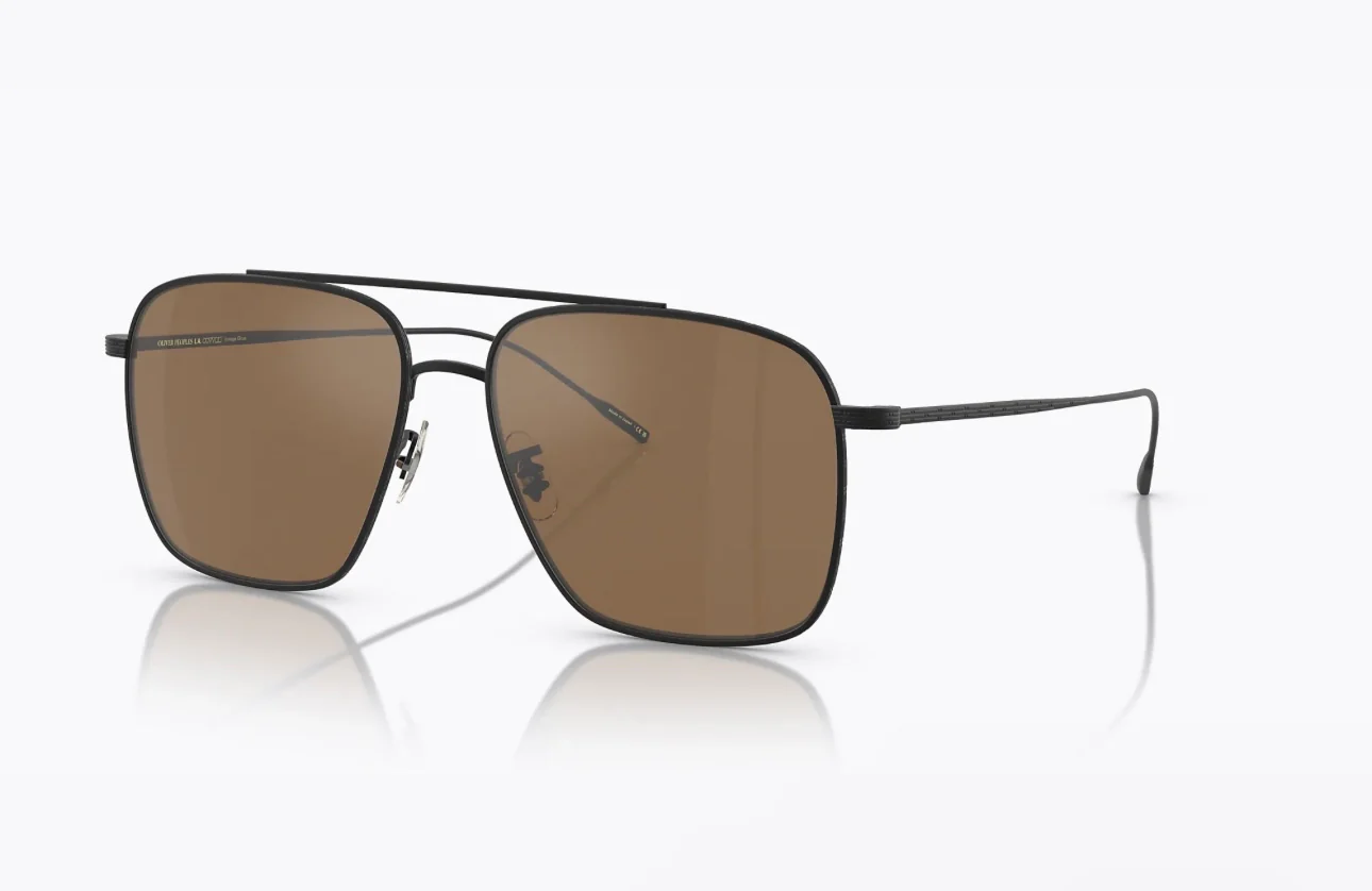 Oliver Peoples Dresner 56mm OV 1320 ST 5062G8 Matte Black/Cognac Mirrored Sunglasses Japan NEW - Image 3